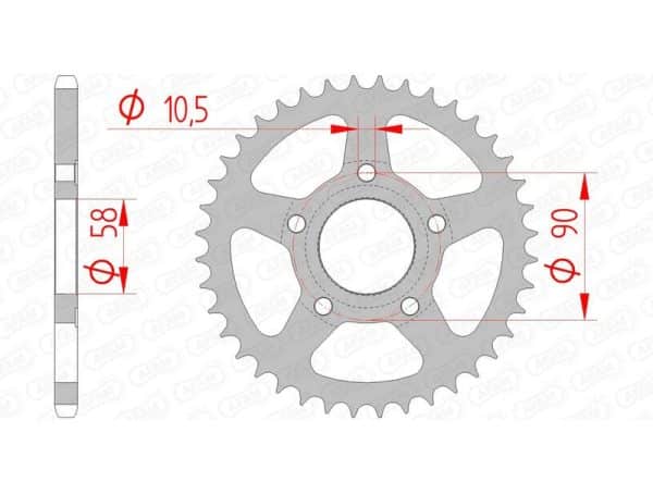 AFAM Stål Standard Bakdrev 10215 - 520