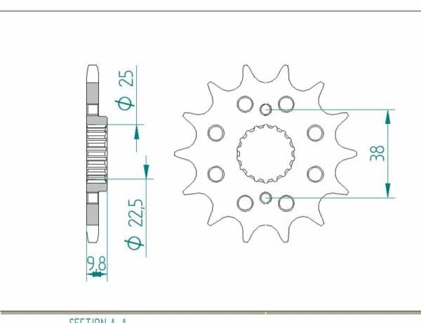 AFAM Stål Standard Framdrev 166400 - 520