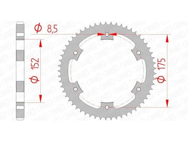 AFAM Stål Standard Bakdrev 12207 - 428