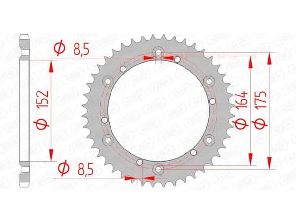 AFAM Stål Standard Bakdrev 12500 - 520