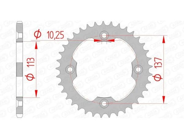 AFAM Stål Standard Bakdrev 14412 - 520