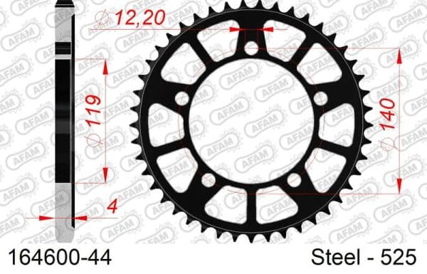 AFAM Stål Standard Bakdrev 164600 - 525