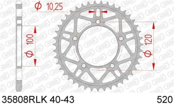 AFAM Stål Ultralätt Bakdrev 35808 - 520