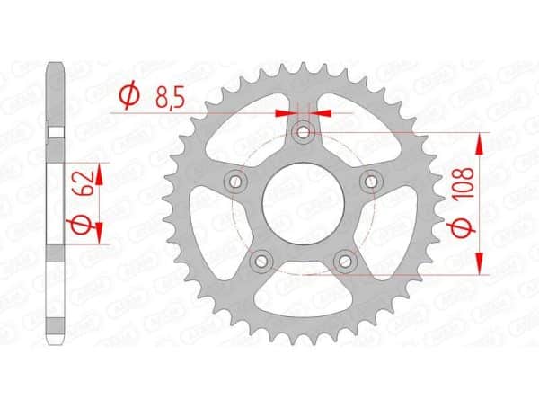 AFAM Stål Standard Bakdrev 44203 - 520
