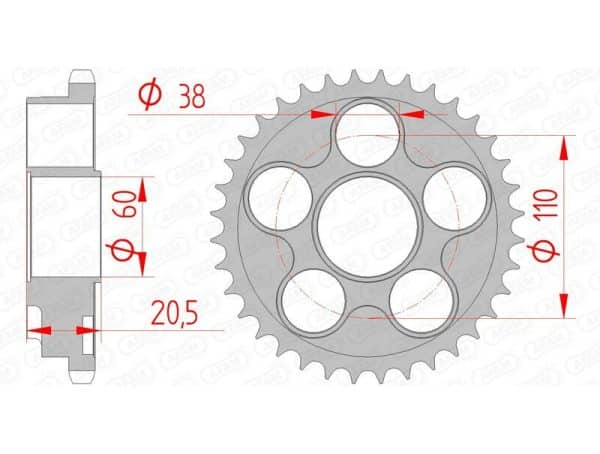 AFAM Stål Standard Bakdrev 50605 - 525