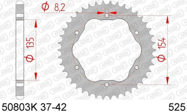 AFAM Stål Standard Bakdrev 50803K - 525