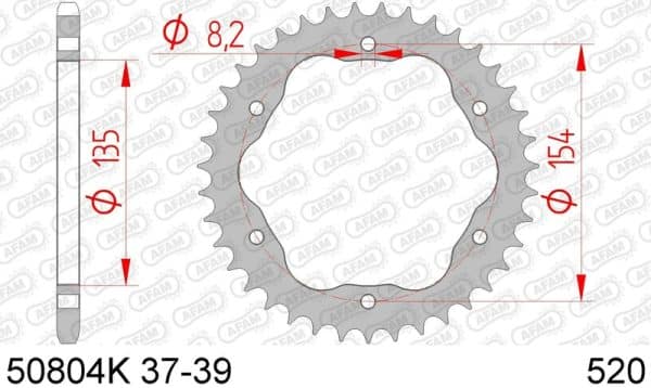 AFAM Stål Standard Bakdrev 50804K - 520