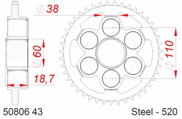 AFAM Stål Standard Bakdrev 50806 - 520