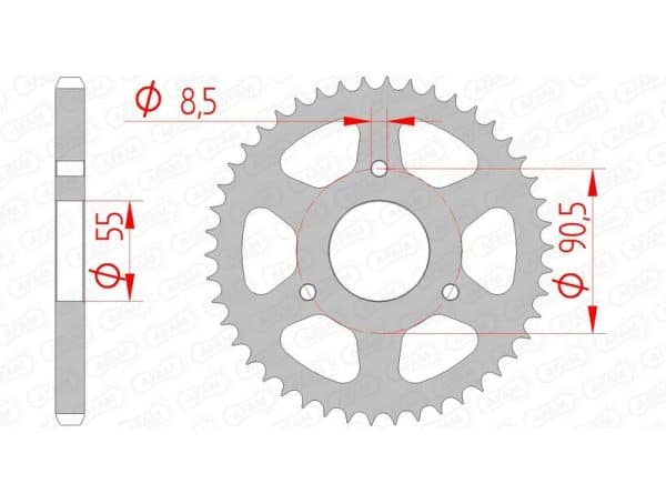AFAM Stål Standard Bakdrev 80200 - 428