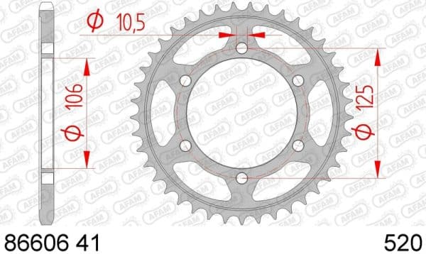 AFAM Stål Standard Bakdrev 86606 - 520