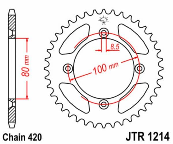 JT SPROCKETS Stål Standard Bakdrev 1214 - 420