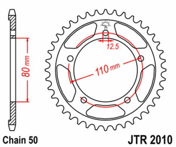 JT SPROCKETS Stål Standard Bakdrev 2010 - 530