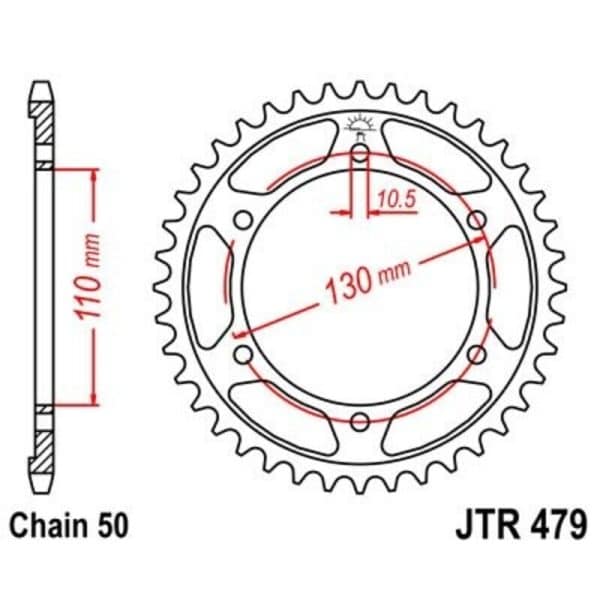 JT SPROCKETS Zinc Standard Bakdrev 479 - 530