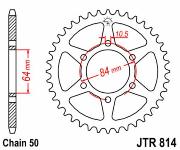 JT SPROCKETS Stål Standard Bakdrev 814 - 530