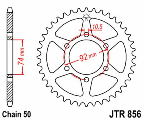 JT SPROCKETS Stål Standard Bakdrev 856 - 530