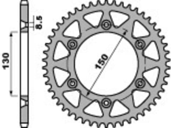 PBR Aluminium Ultralätt Bakdrev 270 - 520