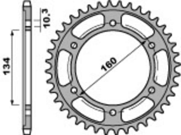 PBR Racing Aluminium Ultralätt Bakdrev 4405 - 525