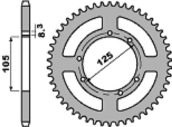 PBR Aluminium Ultralätt Bakdrev 4413 - 428