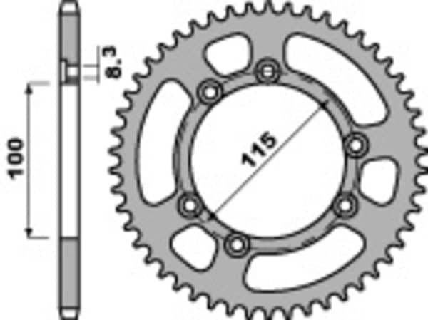 PBR Aluminium Ultralätt Bakdrev 4423 - 420