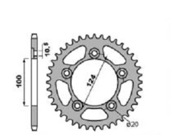 PBR Racing Aluminium Ultralätt Hårdanodiserad Bakdrev 4444 - 520