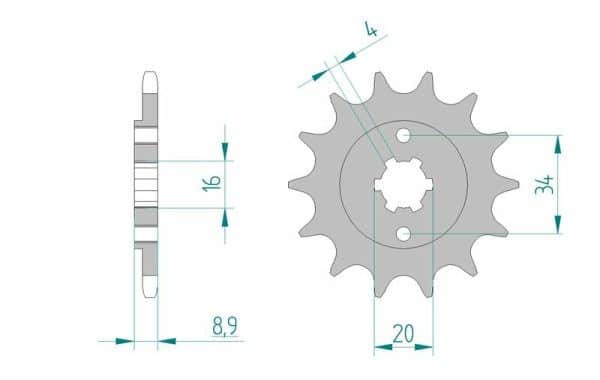 AFAM Stål Standard Framdrev 21300 - 520