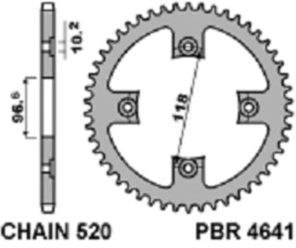 PBR Stål Standard Bakdrev 4641 - 520