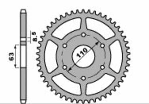 PBR Aluminium Ultralätt Hårdanodiserad Bakdrev 4675 - 520