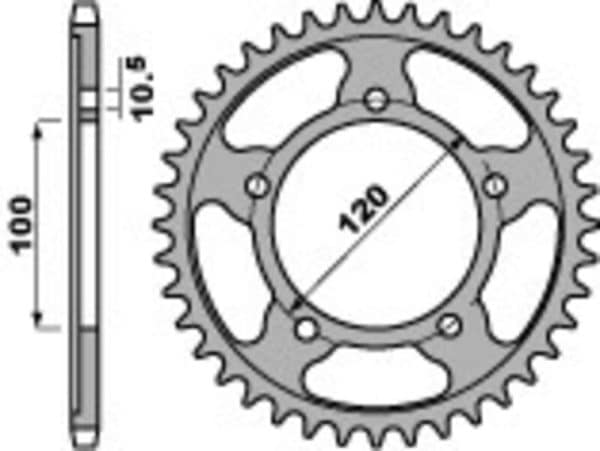 PBR Racing Aluminium Ultralätt Hårdanodiserad Bakdrev 4447 - 525