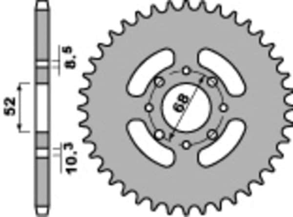 PBR Stål Standard Bakdrev T801 - 520
