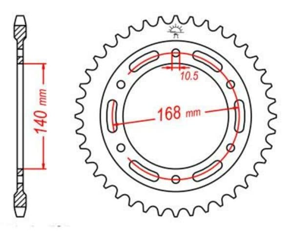 JT SPROCKETS Stål Standard Bakdrev 3 - 525