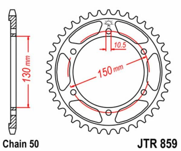 JT SPROCKETS Stål Standard Bakdrev 859 - 530
