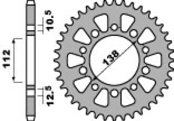 PBR Aluminium Ultralätt Bakdrev 4384 - 520