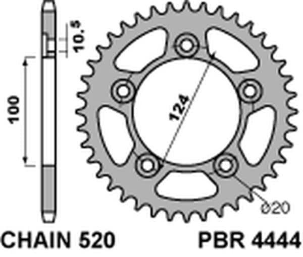 PBR Stål Standard Bakdrev 4444 - 520