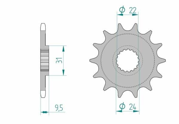 AFAM Stål Standard Framdrev 22406 - 520