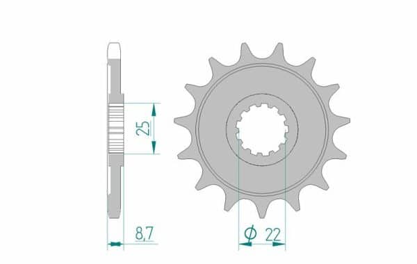 AFAM Stål Standard Framdrev 28405 - 525