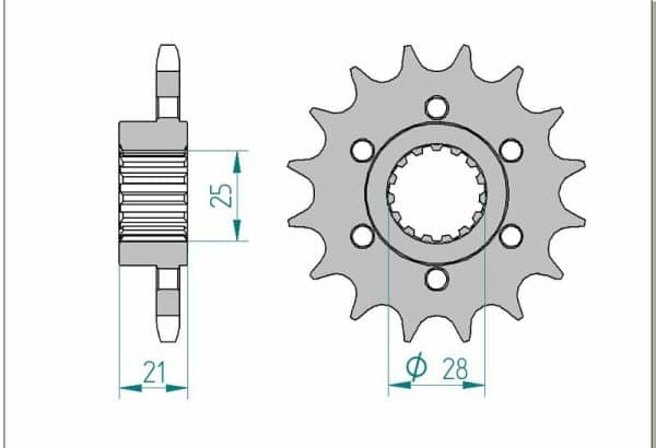 AFAM Stål Standard Framdrev 37600 - 525