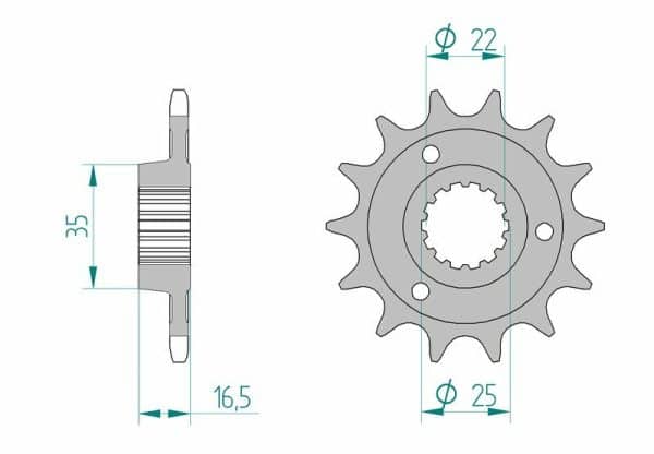 AFAM Stål Standard Framdrev 52613 - 525