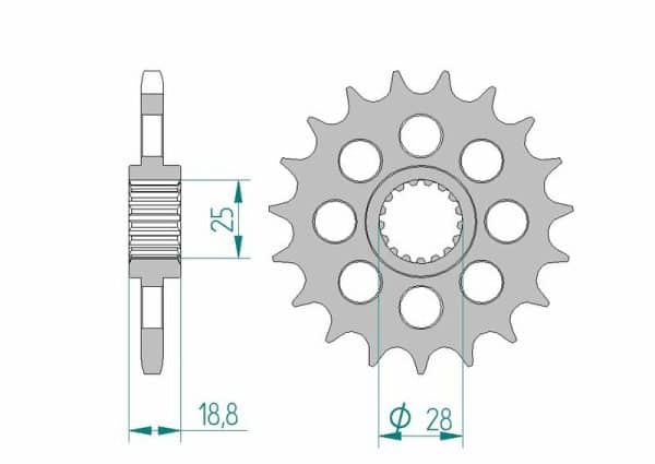 AFAM Stål Standard Framdrev 61602 - 525