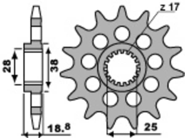 PBR Stål Standard Framdrev 2078M - 525