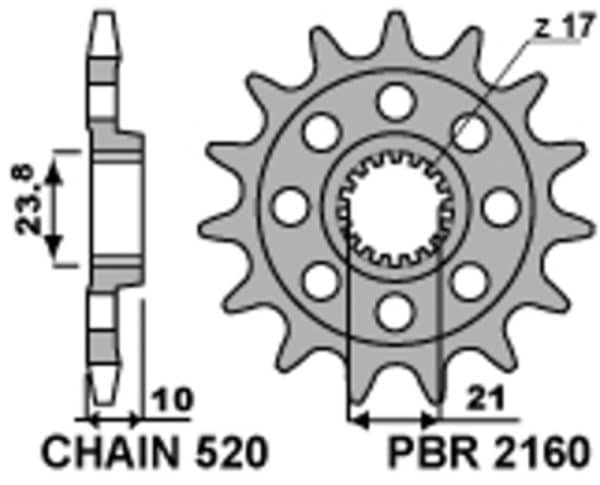 PBR Stål Standard Framdrev 2260 - 520