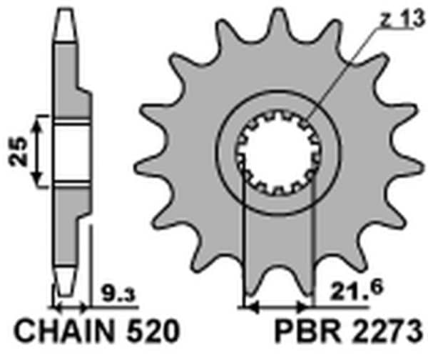 PBR Stål Standard Framdrev 2273 - 520