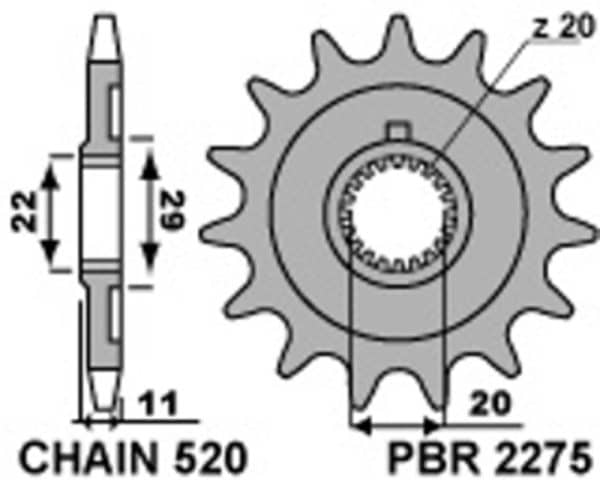 PBR Stål Standard Framdrev 2275 - 520