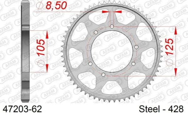 AFAM Stål Standard Bakdrev 47203 - 428