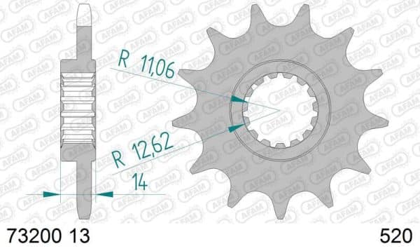 AFAM Stål Standard Framdrev 73200-520