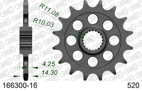 AFAM Stål Standard Framdrev 166300 - 520