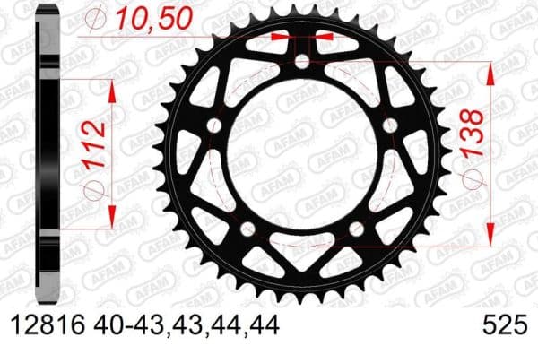 AFAM Stål Standard Bakdrev 12816 - 525