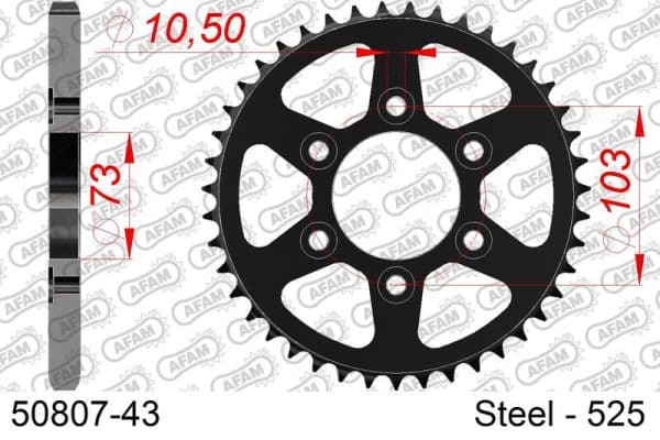 AFAM Stål Standard Bakdrev 50807 - 525