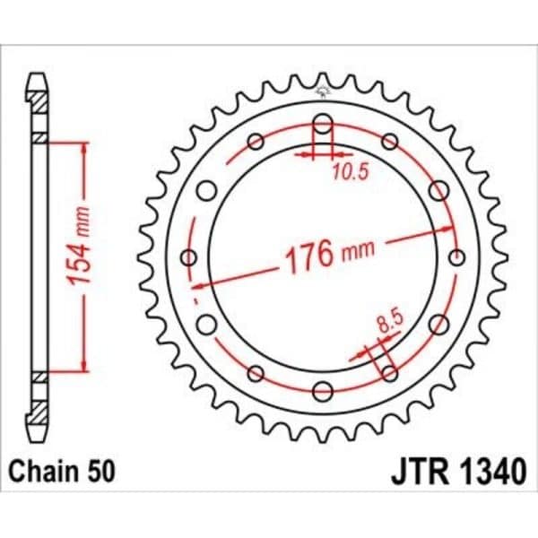 JT SPROCKETS Zinc Standard Bakdrev 1340 - 530