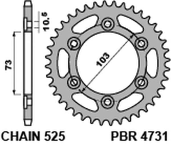 PBR Stål Standard Bakdrev 4731 - 525
