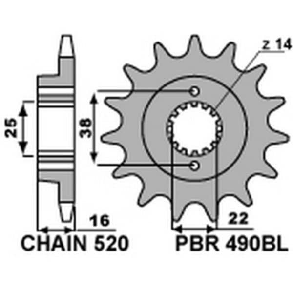 PBR Stål Standard Framdrev 490BL - 520